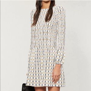 Maje Rockina Pleated Crepe Mini Dress